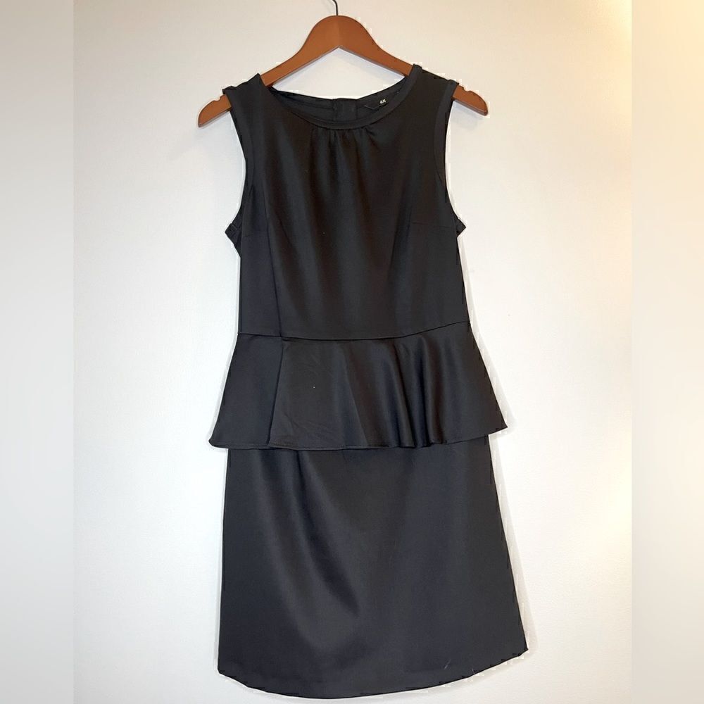 H&M Black Peplum Dress Size 10